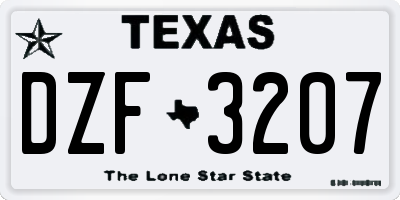 TX license plate DZF3207