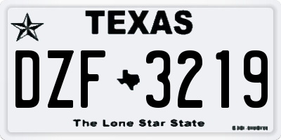 TX license plate DZF3219