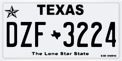 TX license plate DZF3224