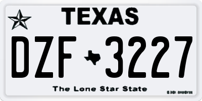 TX license plate DZF3227