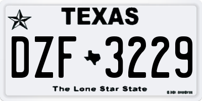 TX license plate DZF3229