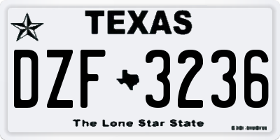 TX license plate DZF3236