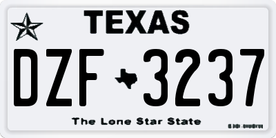 TX license plate DZF3237