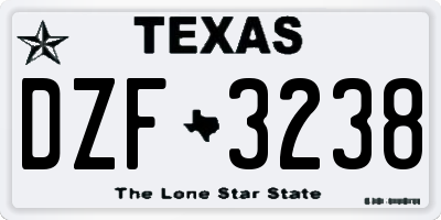 TX license plate DZF3238