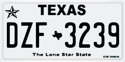 TX license plate DZF3239