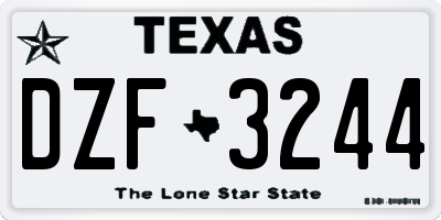 TX license plate DZF3244