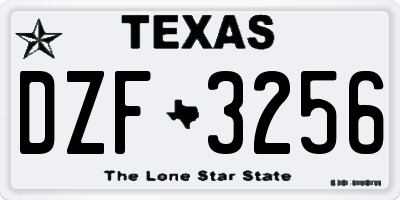 TX license plate DZF3256