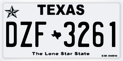 TX license plate DZF3261