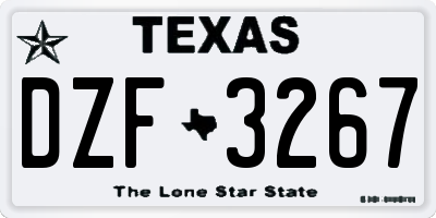 TX license plate DZF3267