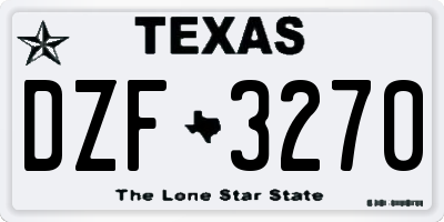 TX license plate DZF3270