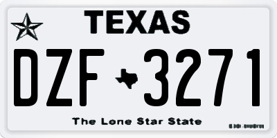 TX license plate DZF3271