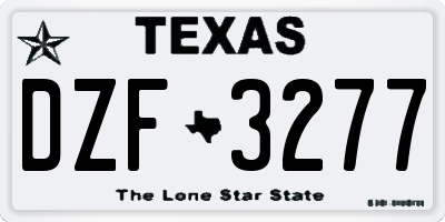 TX license plate DZF3277
