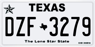TX license plate DZF3279