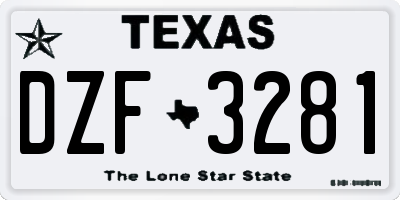 TX license plate DZF3281