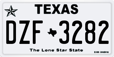 TX license plate DZF3282