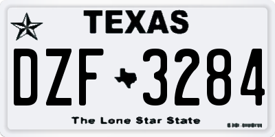 TX license plate DZF3284