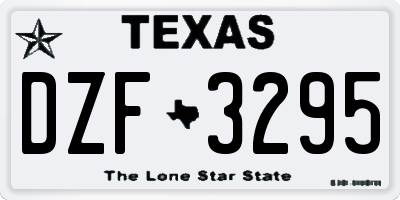 TX license plate DZF3295