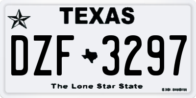 TX license plate DZF3297