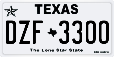 TX license plate DZF3300
