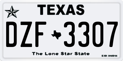 TX license plate DZF3307