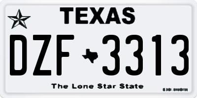TX license plate DZF3313