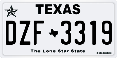TX license plate DZF3319