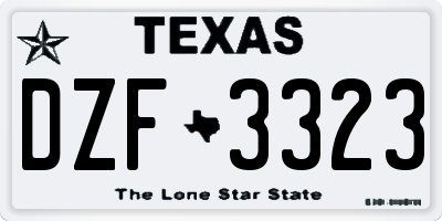 TX license plate DZF3323