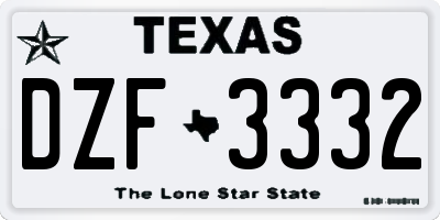 TX license plate DZF3332