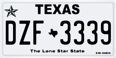 TX license plate DZF3339