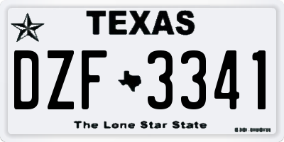 TX license plate DZF3341