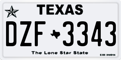 TX license plate DZF3343