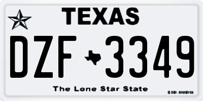 TX license plate DZF3349