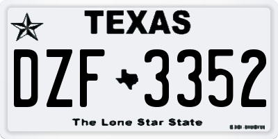 TX license plate DZF3352