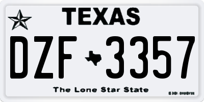 TX license plate DZF3357