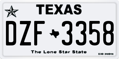 TX license plate DZF3358