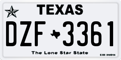 TX license plate DZF3361