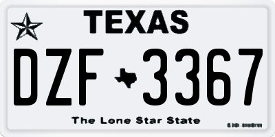 TX license plate DZF3367