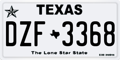 TX license plate DZF3368
