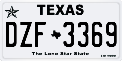 TX license plate DZF3369