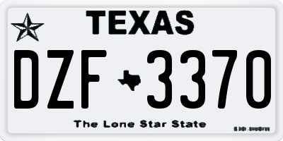 TX license plate DZF3370