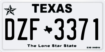 TX license plate DZF3371