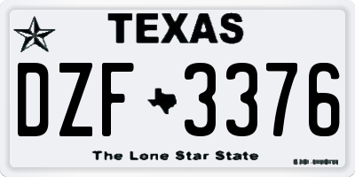 TX license plate DZF3376