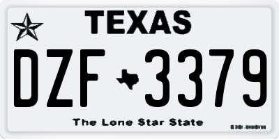 TX license plate DZF3379