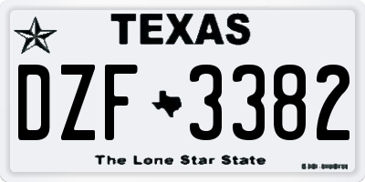 TX license plate DZF3382