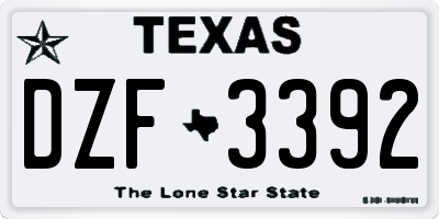 TX license plate DZF3392
