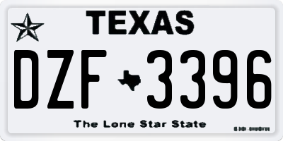 TX license plate DZF3396