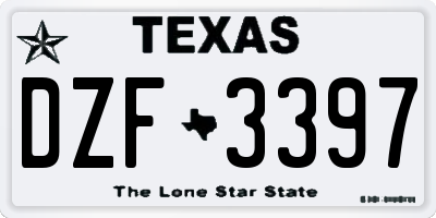 TX license plate DZF3397
