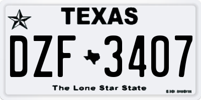 TX license plate DZF3407