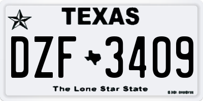 TX license plate DZF3409