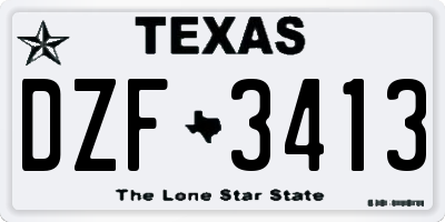 TX license plate DZF3413